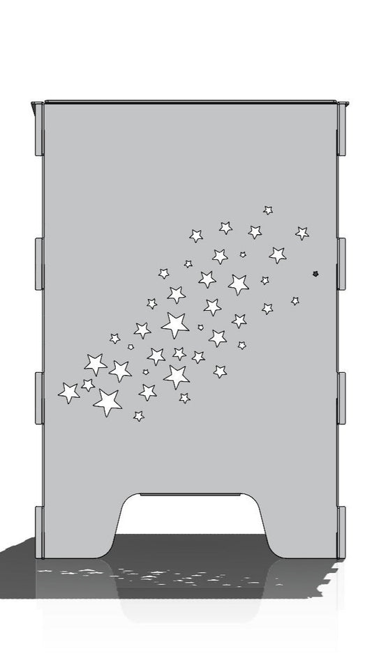 "FireCube" – Feuerkorb mit "Sterne" Design