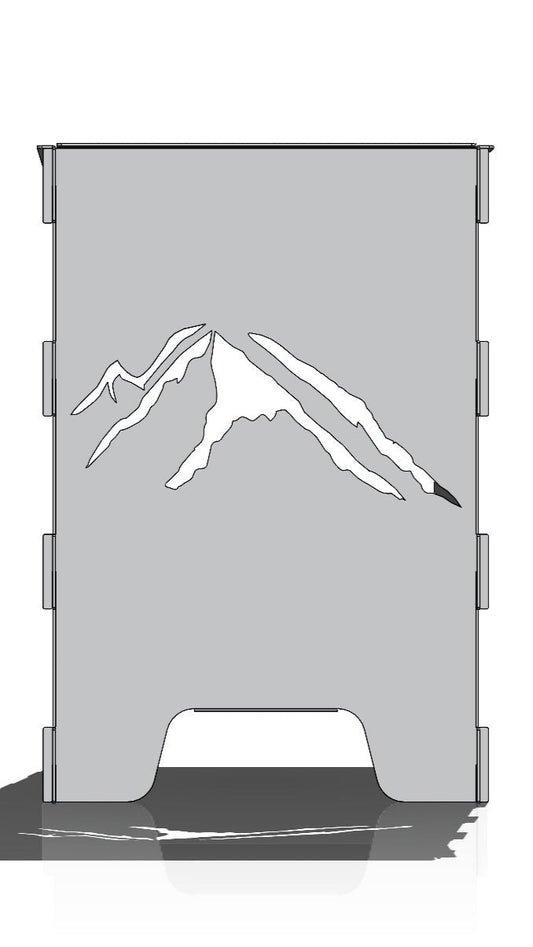 "FireCube" – Feuerkorb mit "Berge" Design